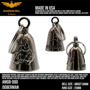 ガーディアンベル　USA　犬　ドーベルマン　バイカー　キーホルダー　お守り　ラッキーベル　アメリカン