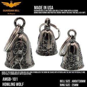 ガーディアンベル　USA　ラッキーベル　狼　バイカー　キーホルダー　お守り　ラッキーベル　アメリカン