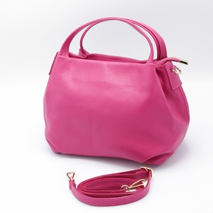 Handbag Pink Floral Pattern Genuine Leather 2-way
