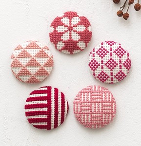 DIY Kit Red Stitch Buttons M Set of 5
