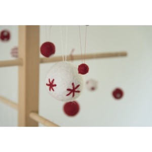 Christmas Ornament Handmade Felt Ball 4 Red Gray 6 Types 1 Pc 6 Pcs Set