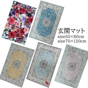 【煌めくマット】プリントマット  ペルシャ風マット　玄関マット　光沢　さらつや　軽い