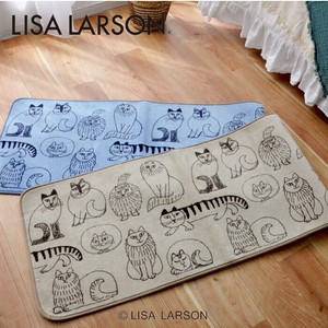 LISALARSON リサ・ラーソン キッチンマット 日本製 スケッチ 猫 ねこ 50cm×120cm 50cm×180cm 50cm×240cm