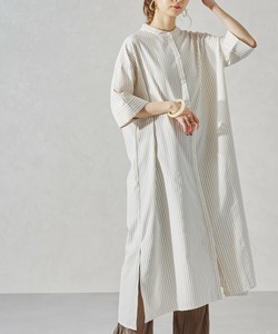 再入荷 ストライプシャツワンピース