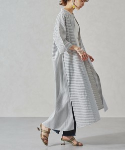 再入荷 ストライプシャツワンピース