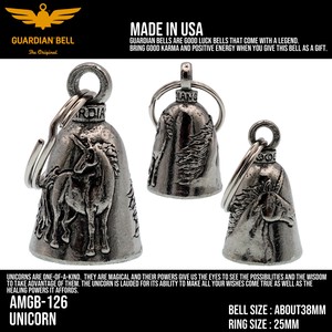 ガーディアンベル　USA　ユニコーン　バイカー　キーホルダー　お守り　ラッキーベル　アメリカン
