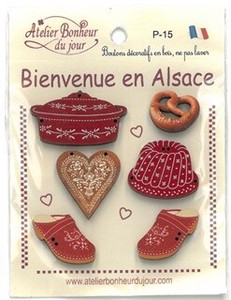 フランス製　木製ボタンセット　アトリエ ボヌール ドゥ ジュール 【Alsace】