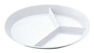 メラミン給食用食器　小判菜皿 3ツ切 No.55