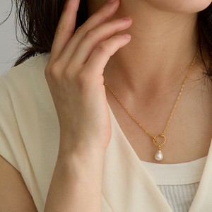 Gold Chain Pearl Necklace Jewelry Made in Japan