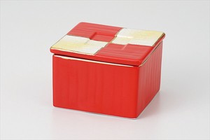 赤白市松 蓋物 ［美濃焼 食器 日本製]「2022新作」