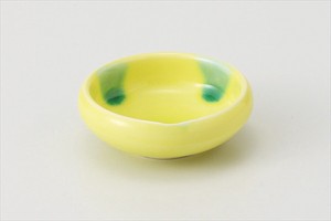 黄釉緑点 丸千代口 ［美濃焼 食器 日本製]「2022新作」