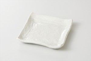 白釉 ソギ角小皿 ［美濃焼 食器 日本製]「2022新作」
