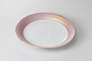 美浓烧 大餐盘/中餐盘 餐具 粉色 5寸 日本制造