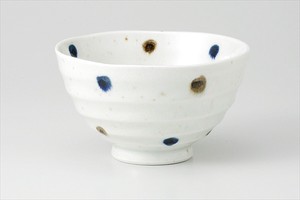 Mino ware Rice Bowl Blue Dot Made in Japan