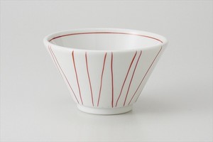 Mino ware Large Bowl Red Stripe Made in Japan