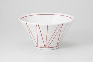 Mino ware Donburi Bowl Red Stripe M Made in Japan