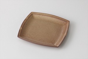 Mino ware Main Plate Brown Made in Japan