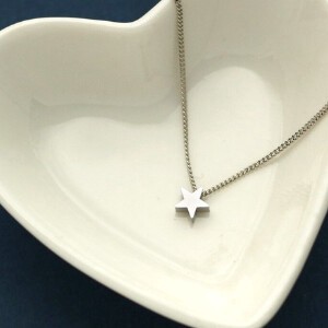 Silver Top Silver Chain Necklace sliver Pendant Star Stars Jewelry Made in Japan