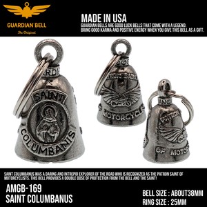 ガーディアンベル　USA　聖人　コロンバヌス　バイカー　キーホルダー　お守り　ラッキーベル　アメリカン