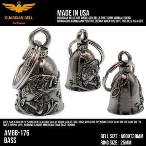 ガーディアンベル　USA　バスフィッシング　バイカー　キーホルダー　お守り　ラッキーベル　アメリカン