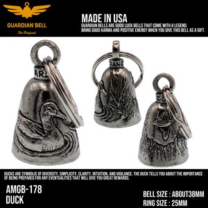ガーディアンベル　USA　ダック　アヒル　バイカー　キーホルダー　お守り　ラッキーベル　アメリカン