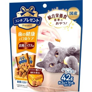 ［日本ペットフード］コンボ プレゼント キャット おやつ 歯の健康と口臭ケア お肉ミックス味 42g