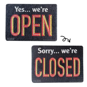 REVERSIBLE SIGN MAT【OPEN/CLOSED】玄関マット アメリカン雑貨