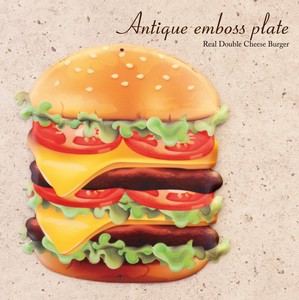 Wall Plate Antique Burgers DOUBLE