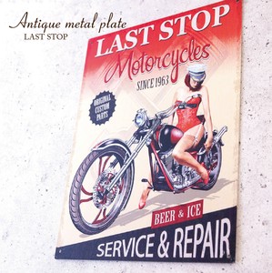 アンティークメタルプレート ［LAST STOP］