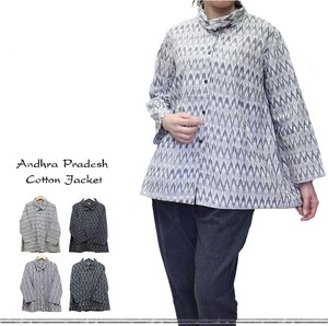 インド絣　手織り　アーンドラ・プラデーシュ　イカット　コットン　ジャケット