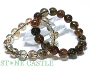 ☆高品質☆【ブレスレット】ブラックタイチンスーパーセブン (5A) (約13〜13.5mm) 【天然石】