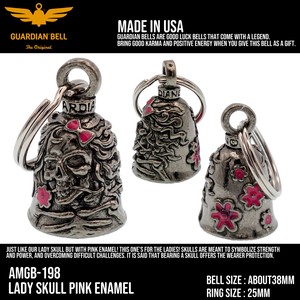 ガーディアンベル　USA　Lady Skull　バイカー　キーホルダー　お守り　ラッキーベル　アメリカン