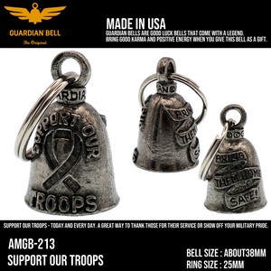 ガーディアンベル　USA　SUPPORT OUR TROOPS　バイカー　キーホルダー　お守り　ラッキーベル　アメリカン