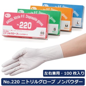ニトリルグローブ ノンパウダー 白 1箱100枚入り 〜食品衛生法適合〜 粉なし、中厚手タイプのニトリル手袋