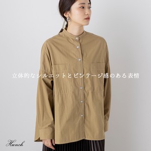Button Shirt/Blouse Oversized Nylon Plain Color Cotton Autumn/Winter