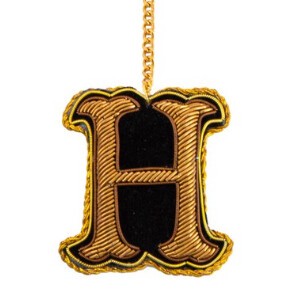 ザリ刺繍アルファベットキーホルダー(H)　M21-1793H