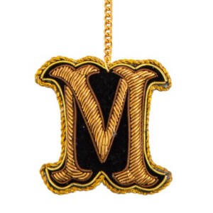 ザリ刺繍アルファベットキーホルダー(M)　M21-1793M