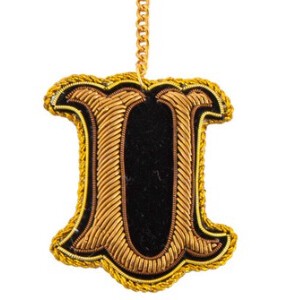 ザリ刺繍アルファベットキーホルダー(U)　M21-1793U