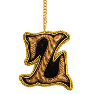ザリ刺繍アルファベットキーホルダー(Z)　M21-1793Z