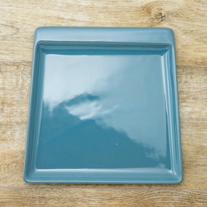 square pottery プレート ブルー