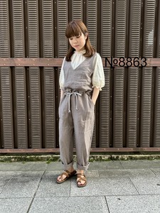 【2024年定番】日本製 ベルギーリネンオールインワンNo8863