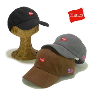 ★AW　Hanesロゴ刺繍エコスエードローキャップ　ヤング帽子