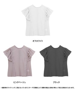 Button Shirt/Blouse White Back Ribbon Tops Short-Sleeve Sheer