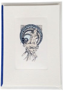 グリーティングカード 輸入 ミュシャ Painting チェコ製　銅版印刷 手彩仕上げ