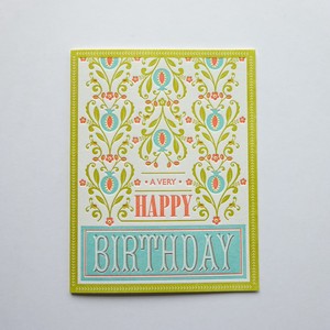 Greeting Card Imports Made in USA Letter Press Print Birthday Birthday Flower 772
