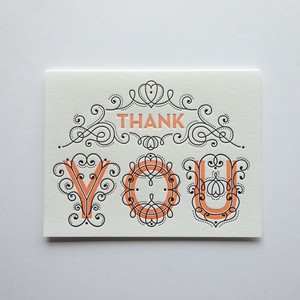Greeting Card Imports Made in USA Letter Press Print Thank You Thanks 8 32