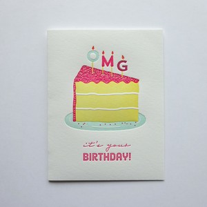Greeting Card Imports Made in USA Letter Press Print Birthday Birthday Cake
