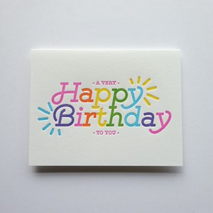 Greeting Card Imports Made in USA Letter Press Print Birthday Birthday 9 1 4