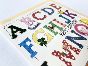 グリーティングカード 輸入 ドイツ製 バースデー 誕生日 アルファベット
