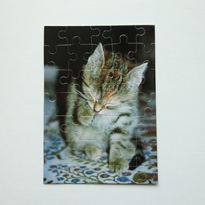 グリーティングカード 輸入 ドイツ製 パズル型ポストカード（封筒付）ネコ 猫 PC-60